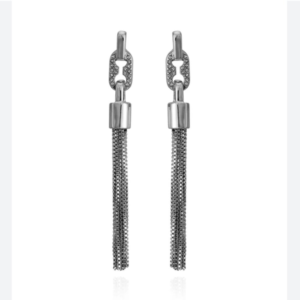 NWT Vince Camuto *Silver Tassel* Dangle Earrings | Silver-Tone | Chic & Delicate - Picture 2 of 10